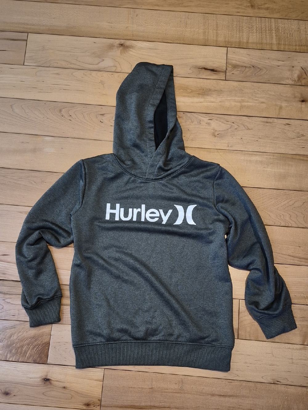 Boys Size 7 Hurley Logo Pullover Hoodie in Heather Dark Gray